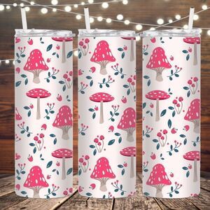Mushroom 20oz metal skinny tumbler